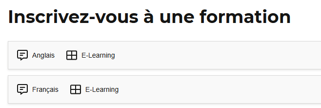 Langue des formations
