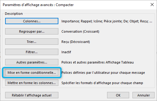 Outlook - code couleur